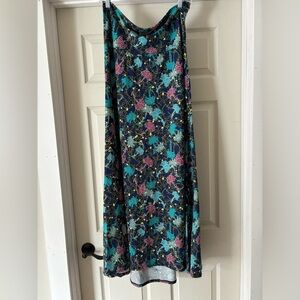 LuLaRoe Floral Maxi Skirt - Blue and Pink